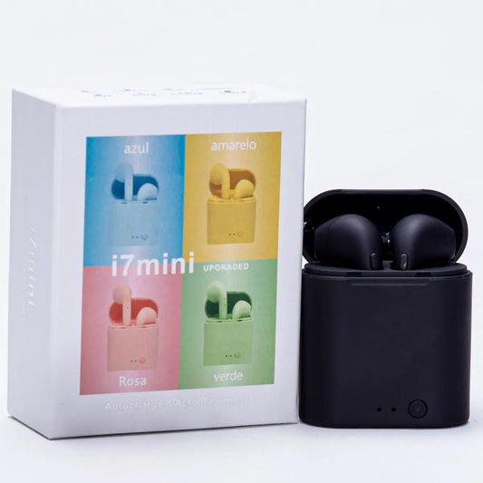 i7Mini TWS 5.0, headset intra-auricular esportivo com microfone, caixa de carregamento,, música