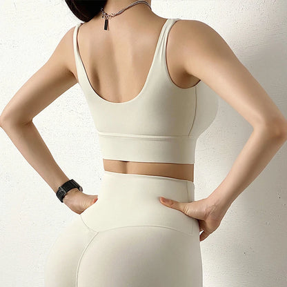 SOISOU Nylon Tracksuits Women's Yoga Set Sports Suit Gym Fitness Bra Leggings Women Lounge Wear Crop Tops Sexy 18 Colors
