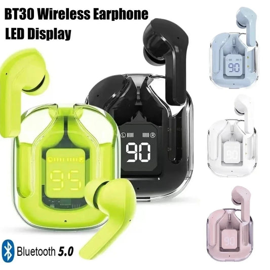 BT30 TWS Bluetooth Earbuds Wireless 5.0 Sport Gaming Headsets Noise Reduction Earphone Mic Headphones with LED Display Earphones