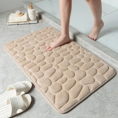 Mat Non-slip Carpets Cobblestone Embossed Bathroom Bath In Wash Basin Bathtub Side Floor Rug Shower Room Doormat Memory Foam
